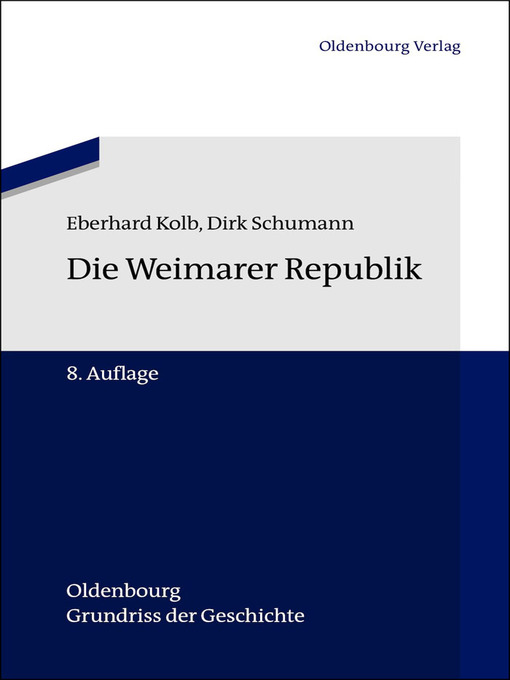 Upplýsingar um Die Weimarer Republik eftir Eberhard Kolb - Biðlisti